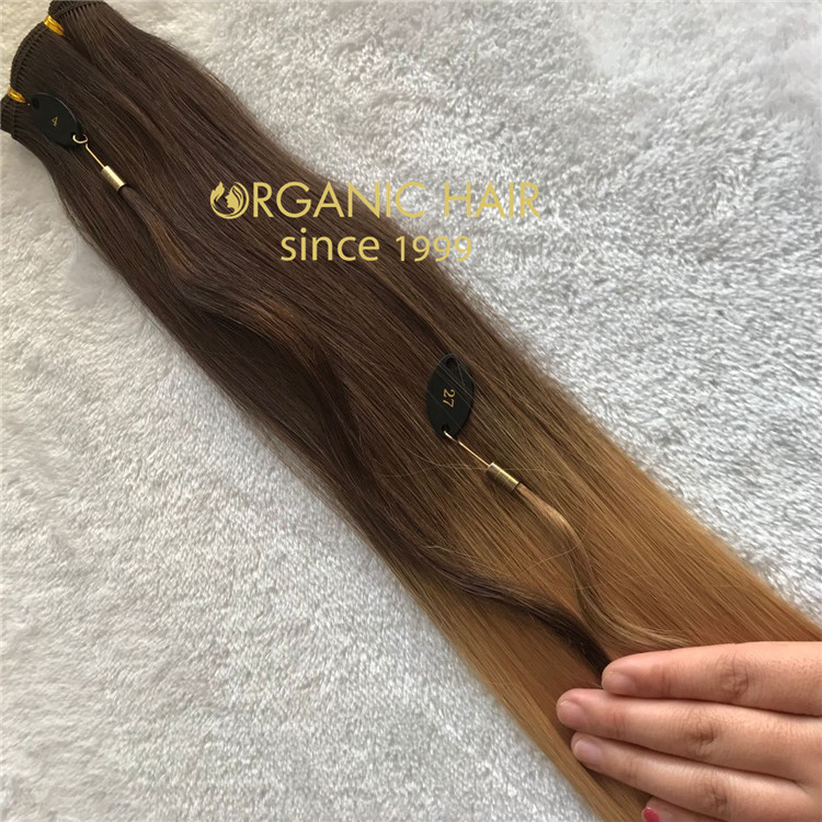 Best quality hair extension full cuticle in tact handtied weft C53